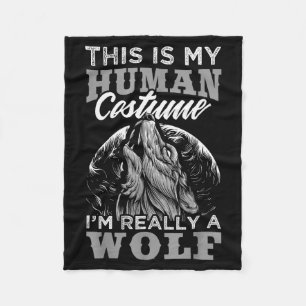 Couverture Polaire Conception de loup drôle Costume humain Je suis un
