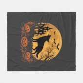 Couverture Polaire Conception de lune de Halloween de berger allemand (Devant (Horizontal))