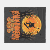 Couverture Polaire Conception de Lune de Skateboard d'Halloween Hallo (Devant (Horizontal))