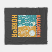 Couverture Polaire Conception de maison hantée Halloween Lune squelet (Devant (Horizontal))