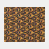 Couverture Polaire Conception de Mandala de chat de feu mystique (Devant (Horizontal))