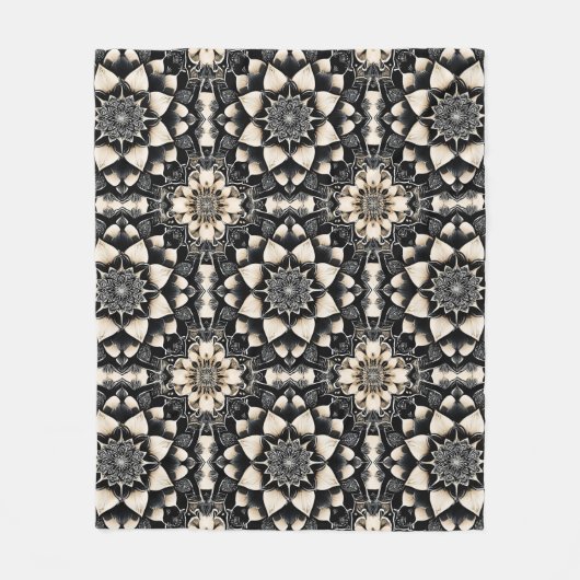 Couverture Polaire Conception de mandala floral orné (Devant)