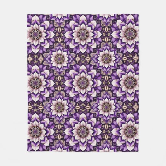 Couverture Polaire Conception de mandala floral orné (Devant)