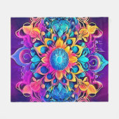 Couverture Polaire Conception de Mandala Psychédélique (Devant (Horizontal))
