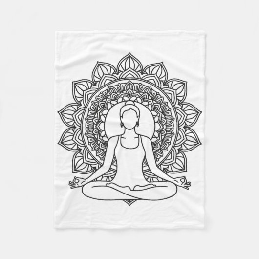 Couverture Polaire Conception de mandala yoga méditation posture mind (Devant)