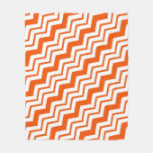 Couverture Polaire Conception de motif à chevron zigzag blanc orange (Devant)