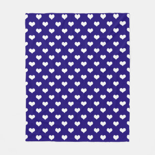 Couverture Polaire Conception de motif de cœur d'amour blanc bleu