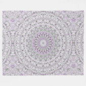 Couverture Polaire Conception de motif de mandala lavande et vert (Devant (Horizontal))
