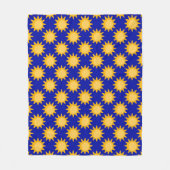 Couverture Polaire Conception de motif de soleil sur fond bleu (Devant)