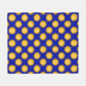 Couverture Polaire Conception de motif de soleil sur fond bleu (Devant (Horizontal))