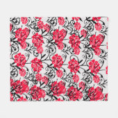 Couverture Polaire Conception de motif d'illustration florale de fleu (Devant (Horizontal))