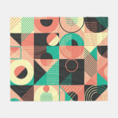 Couverture Polaire Conception de Motif géométrique rétro (Devant (Horizontal))