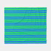 Couverture Polaire Conception de motif rayé stylé bleu vert (Devant (Horizontal))