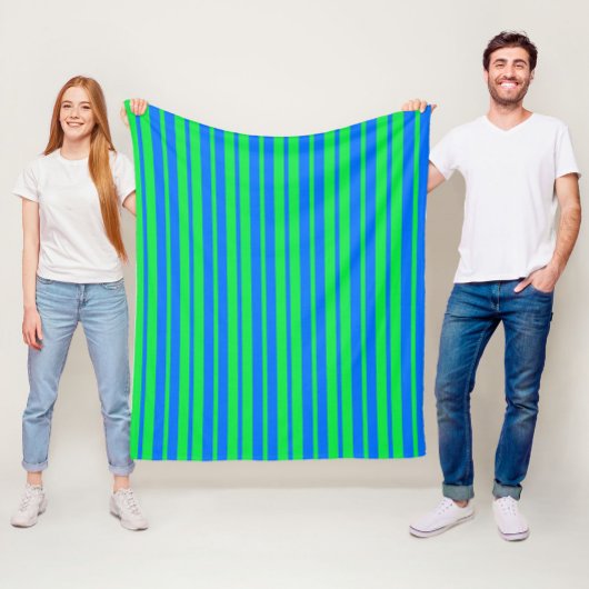 Couverture Polaire Conception de motif rayé stylé bleu vert