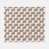 Couverture Polaire Conception de motif singe blanc  (Devant (Horizontal))