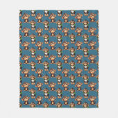 Couverture Polaire Conception de motif singe bleu  (Devant)