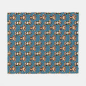 Couverture Polaire Conception de motif singe bleu  (Devant (Horizontal))