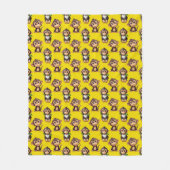 Couverture Polaire Conception de motif singe jaune (Devant)