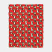 Couverture Polaire Conception de motif singe rouge (Devant)