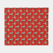 Couverture Polaire Conception de motif singe rouge (Devant (Horizontal))