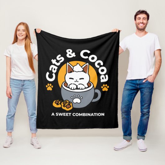 Couverture Polaire Conception de Mug de vacances avec Cosy Cat et Paw (En situation)