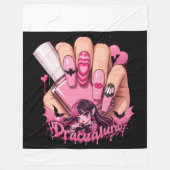 Couverture Polaire Conception de nail art gothique rose kawaii (Devant)