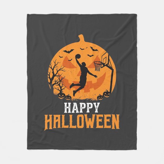 Couverture Polaire Conception de panier de basketball Halloween Dunk (Devant)