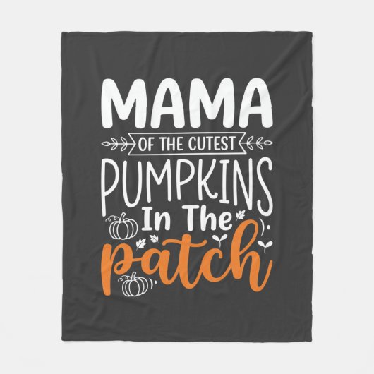 Couverture Polaire Conception de patch de citrouilles maman Halloween (Devant)
