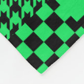 Couverture Polaire Conception de patchwork de motifs mixtes vert noir (Coin)