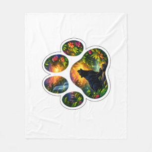 Couverture Polaire Conception de patte de jungle Black Panther