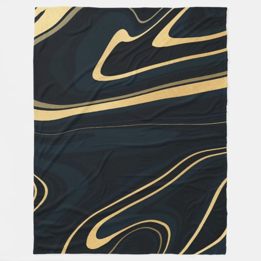 Couverture Polaire Conception de peinture Liquide Retro Blue Gold Swi (Devant)