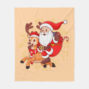 Couverture Polaire **"Conception de Père Noël joueur – Amusant et Fes