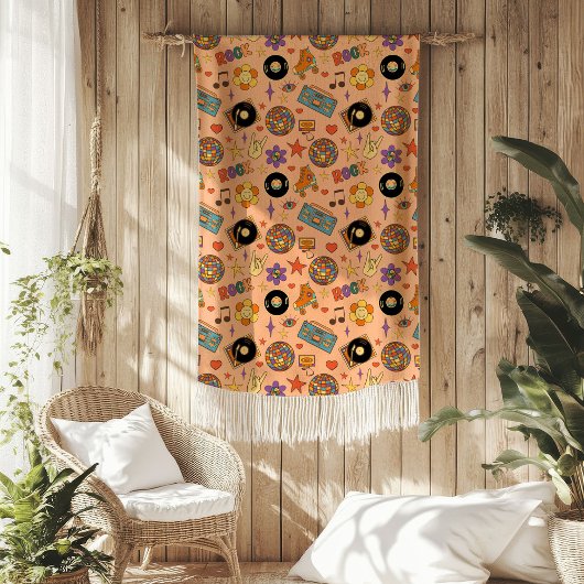 Couverture Polaire Conception de plaid tendance pastel Rétro Groovy