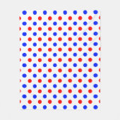 Couverture Polaire Conception de points noirs blancs rouges bleus (Devant)