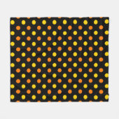 Couverture Polaire Conception de points noirs sur fond jaune orange  (Devant (Horizontal))
