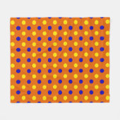 Couverture Polaire Conception de points polka bleus jaunes orange (Devant (Horizontal))