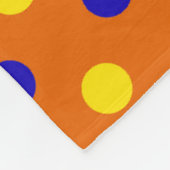 Couverture Polaire Conception de points polka bleus jaunes orange (Coin)