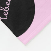 Couverture Polaire Conception de points Polka Noir et Rose rétro-mode (Coin)