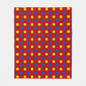 Couverture Polaire Conception de points polka rouges bleus jaunes (Devant)