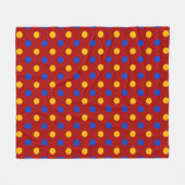 Couverture Polaire Conception de points polka rouges bleus jaunes (Devant (Horizontal))