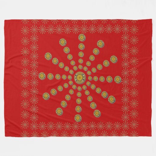 Couverture Polaire Conception de points Red Polka d'impression africa (Devant (Horizontal))