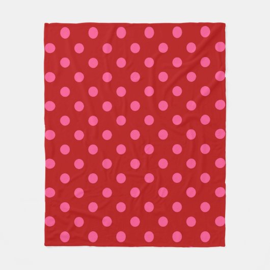 Couverture Polaire Conception de points rouges bordeaux roses  (Devant)