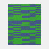 Couverture Polaire Conception de rayures patchwork bleu vert (Devant)