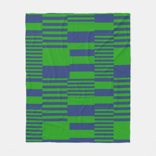 Couverture Polaire Conception de rayures patchwork bleu vert (Devant)