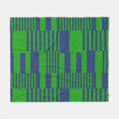 Couverture Polaire Conception de rayures patchwork bleu vert (Devant (Horizontal))