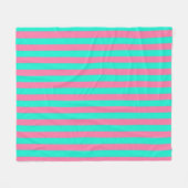 Couverture Polaire Conception de rayures vert menthe rose (Devant (Horizontal))