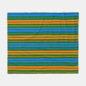 Couverture Polaire Conception de rayures verticales orange bleu vert (Devant (Horizontal))