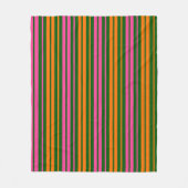 Couverture Polaire Conception de rayures verticales orange vert rose  (Devant)