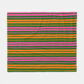 Couverture Polaire Conception de rayures verticales orange vert rose  (Devant (Horizontal))