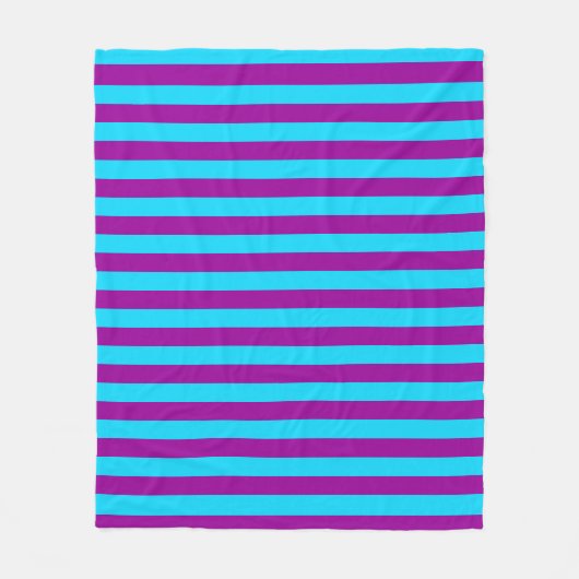 Couverture Polaire Conception de rayures violettes bleues (Devant)